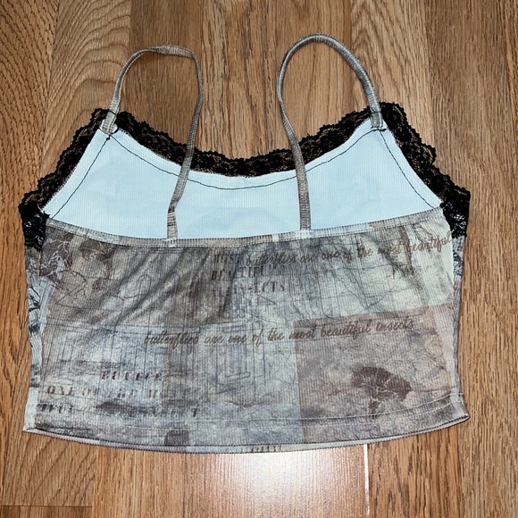 Mushroom Crop Top With Lacing - Picture 7 of 8